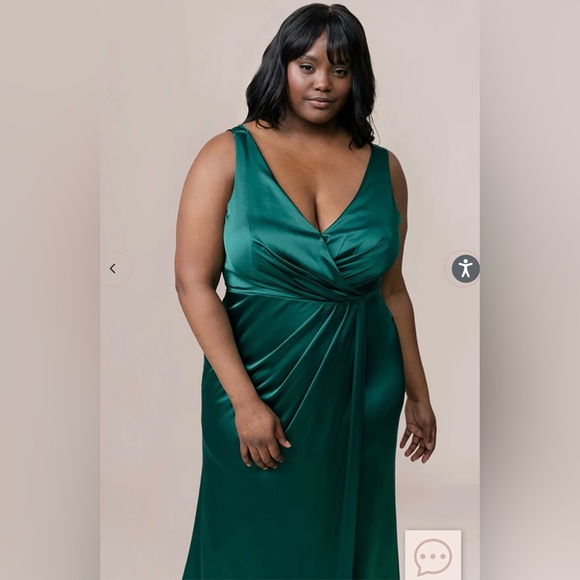 NWT Revelry Bridesmaid Blair Satin Dress in Rust Size 24 - Picture 4 of 8